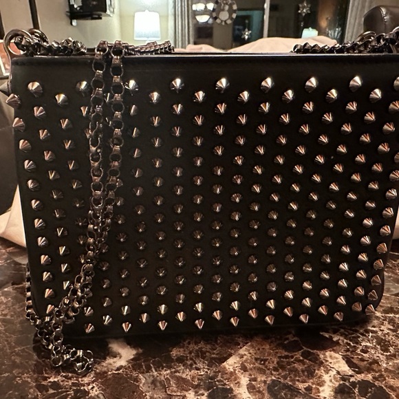 Christian Louboutin Black Tri Loub. EUC - Picture 1 of 13